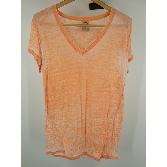 Well Worn Women's V-Neck Short Sleeve T-Shirt Top Orange Size XL Comfort - Picture 1 of 5